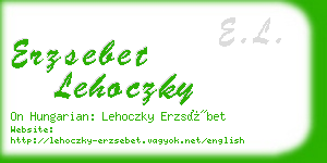 erzsebet lehoczky business card